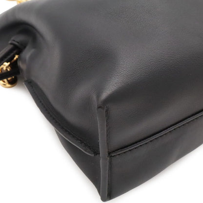 Loewe Flamenco Anagram Donut Chain Shoulder Bag Nappa Leather Black Gold — view 3