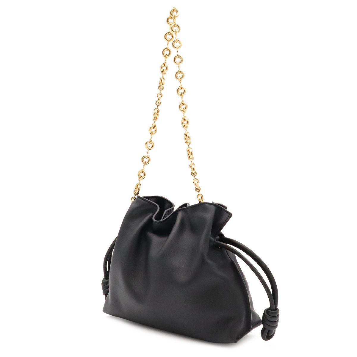 Loewe Flamenco Anagram Donut Chain Shoulder Bag Nappa Leather Black Gold — view 2