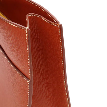 Hermes White Bus GM Handbag Business Bag Chevre Leather Noisette Brown Silver — view 5