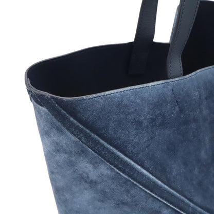 Loewe Puzzle Fold Tote Large Shoulder Bag Folding Suede Leather Navy — view 4