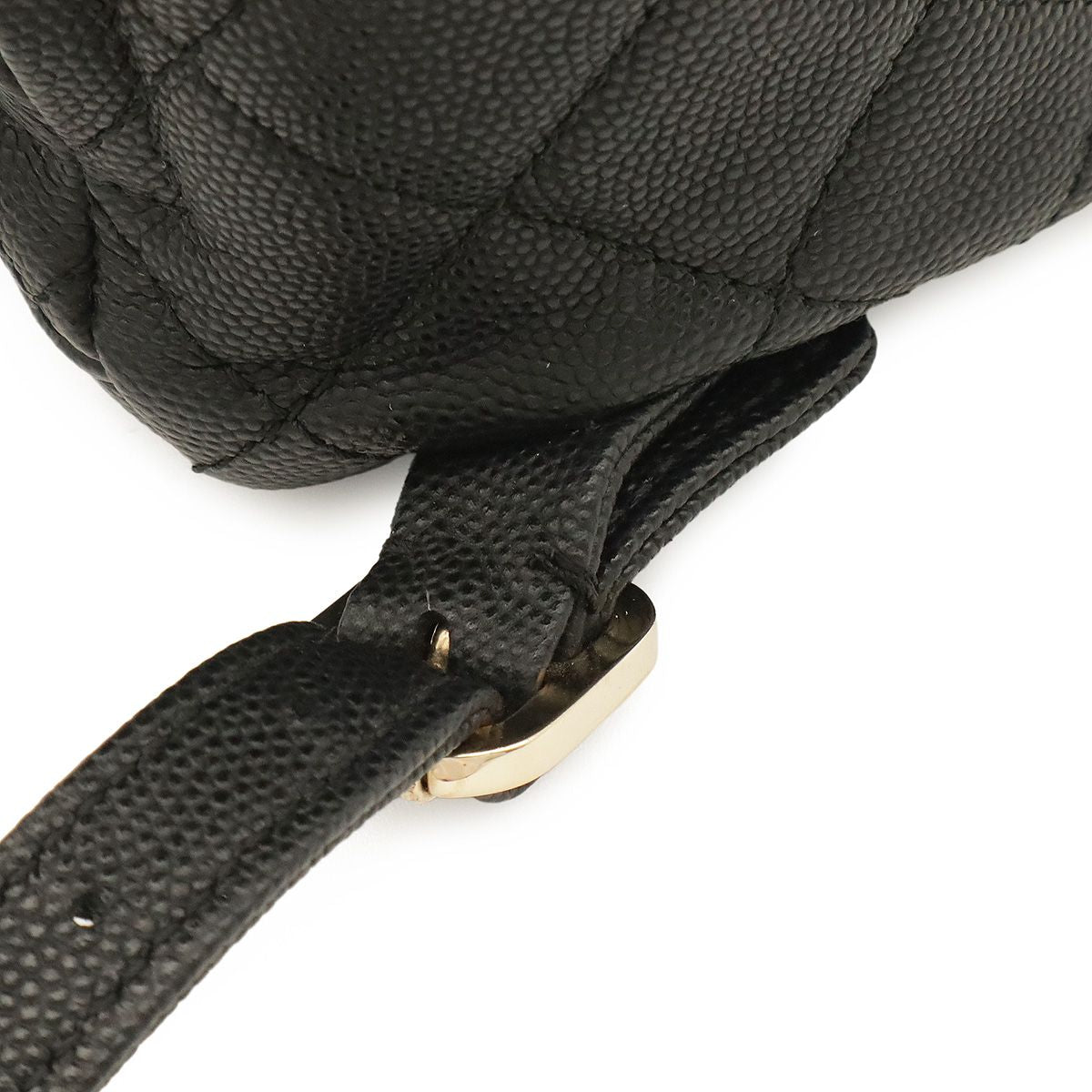 Chanel CC Filigree CC Logo Backpack Drawstring Caviar Leather Black Gold — view 4