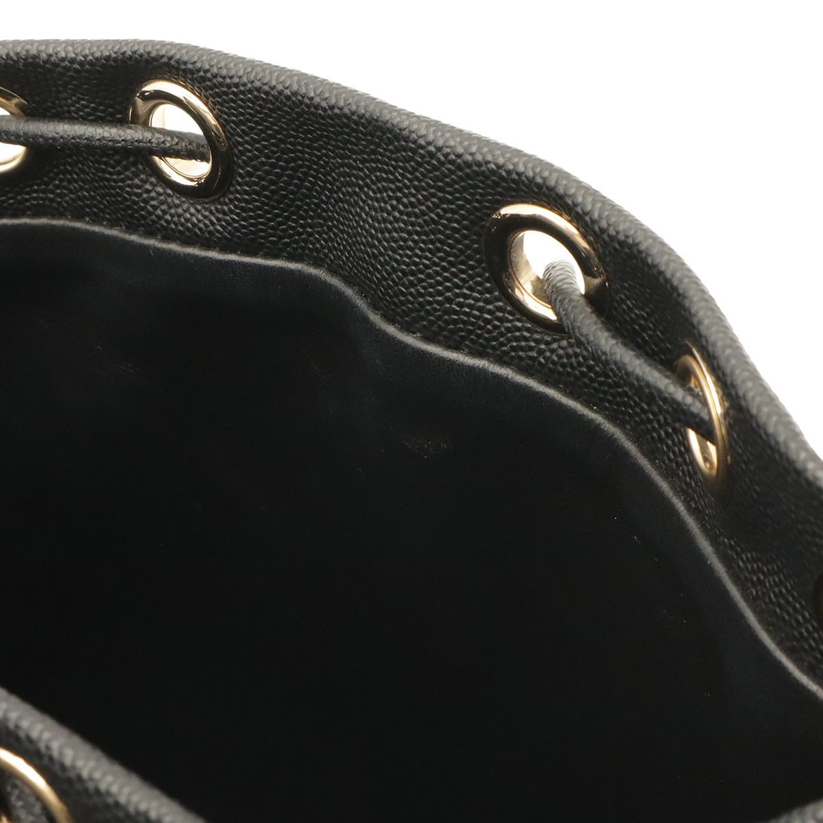 Chanel CC Filigree CC Logo Backpack Drawstring Caviar Leather Black Gold — view 7