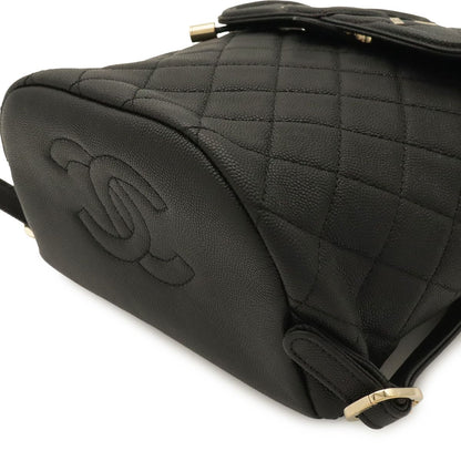 Chanel CC Filigree CC Logo Backpack Drawstring Caviar Leather Black Gold — view 3