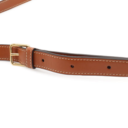 Celine Triomphe Medium Bucket Shoulder Bag Crossbody Canvas Calfskin Tan Brown — view 4