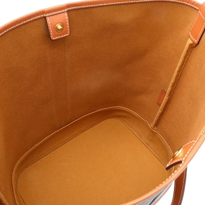 Celine Triomphe Medium Bucket Shoulder Bag Crossbody Canvas Calfskin Tan Brown — view 8