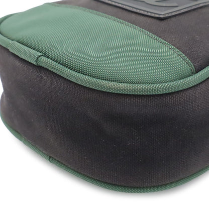 Chanel Sports Line CC Logo Shoulder Bag 2-Way Pouch Nylon Canvas Black Green — view 3