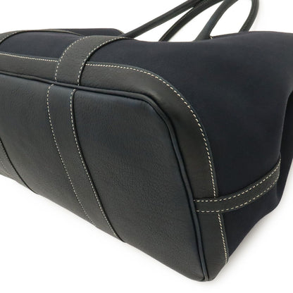 Hermes Garden Party PM Tote Shoulder Bag Toile Officier Leather Navy Silver — view 3