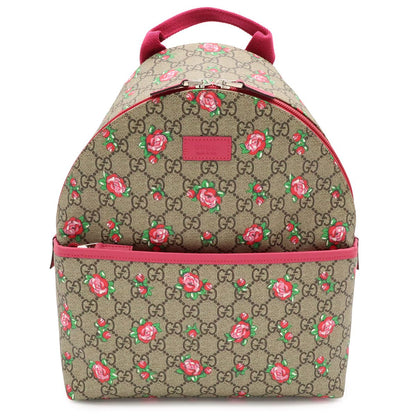 Gucci Children's GG Supreme Backpack Rose Print Floral Pattern Heart Leather