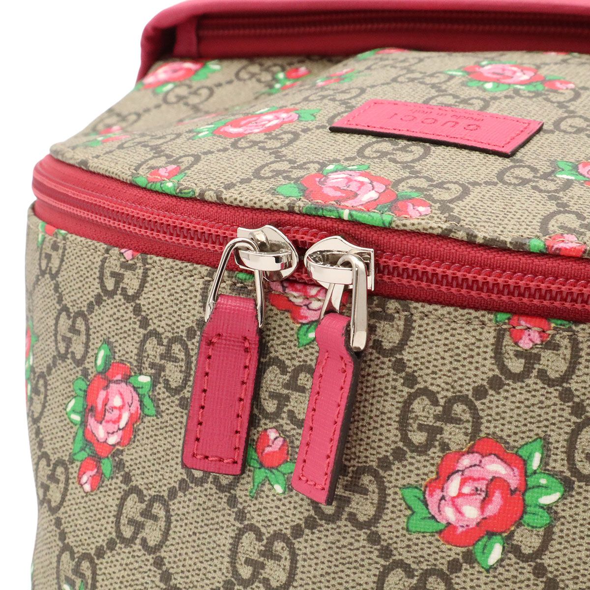 Gucci Children's GG Supreme Backpack Rose Print Floral Pattern Heart Leather — view 6