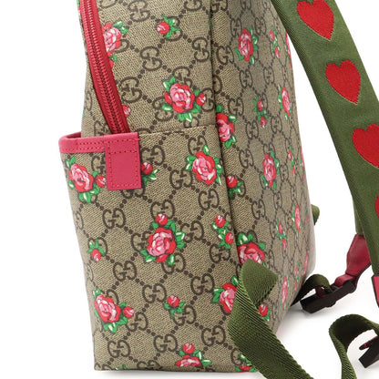 Gucci Children's GG Supreme Backpack Rose Print Floral Pattern Heart Leather — view 7