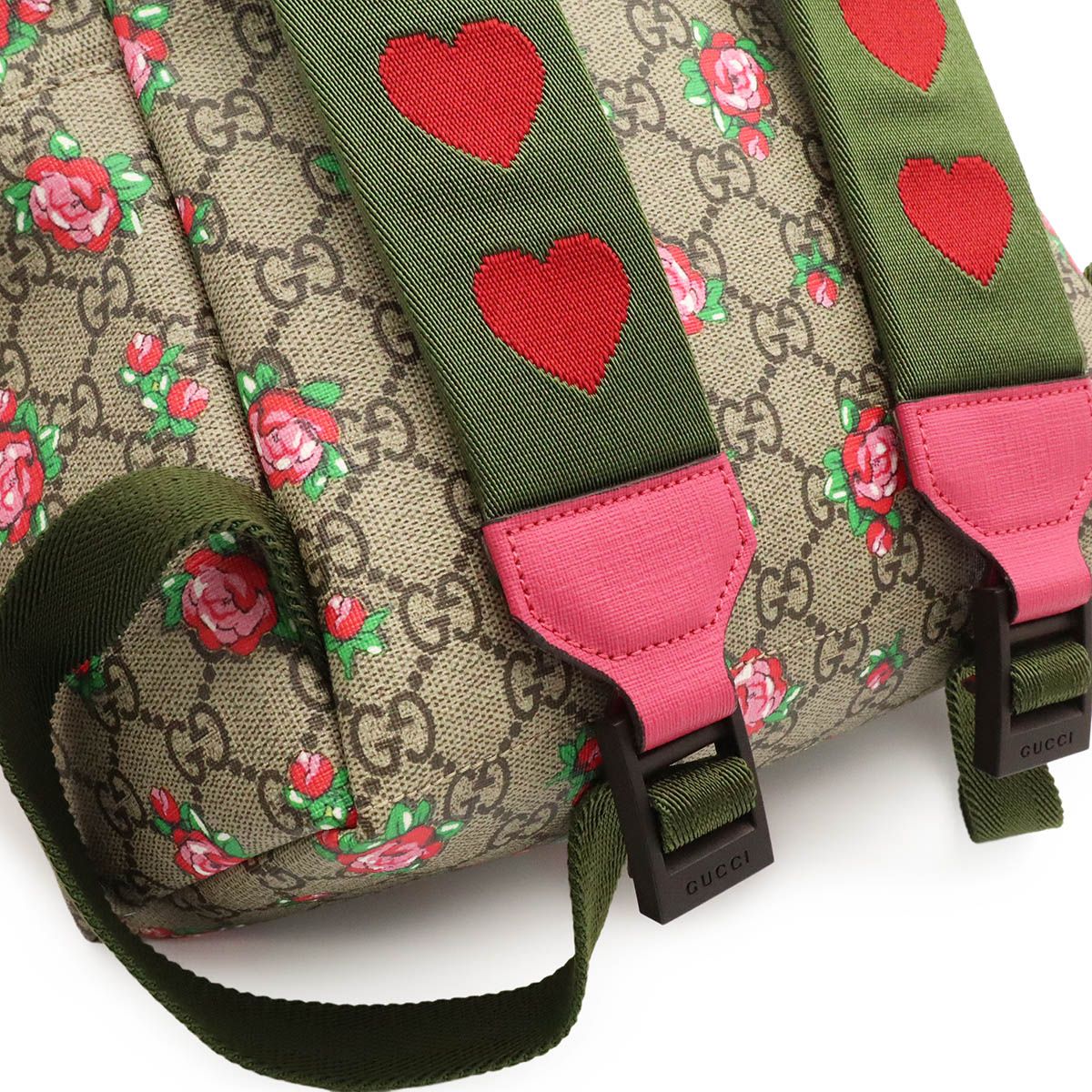 Gucci Children's GG Supreme Backpack Rose Print Floral Pattern Heart Leather — view 5