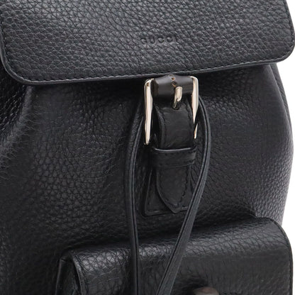 Gucci Bamboo Backpack Shoulder Bag Tassel Fringe Leather Black Silver — view 7