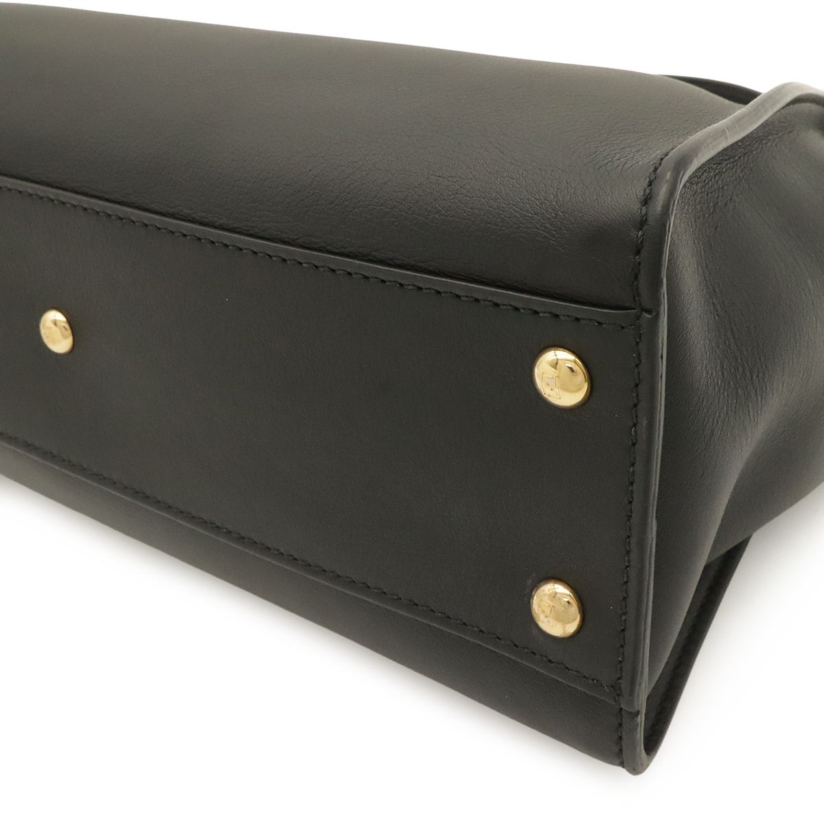 Fendi Peekaboo Regular 2-Way Shoulder Bag Crossbody Leather Black Gold — view 3