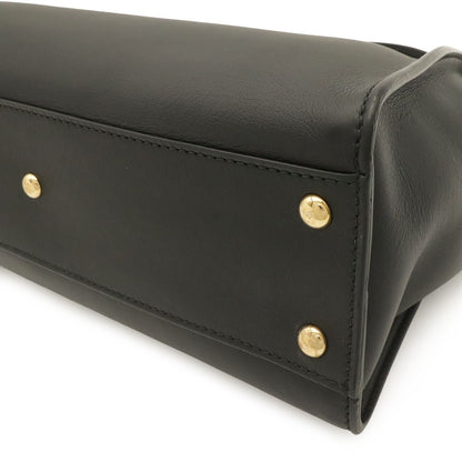 Fendi Peekaboo Regular 2-Way Shoulder Bag Crossbody Leather Black Gold — view 3
