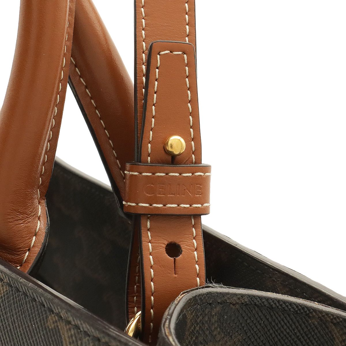 Celine Small Vertical Cabas Tote 2-Way Shoulder Bag Triomphe Canvas Leather — view 4