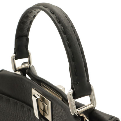 Fendi Mini Peekaboo Mini Bag 2-Way Crossbody Leather Black Silver — view 4