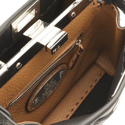 Fendi Mini Peekaboo Mini Bag 2-Way Crossbody Leather Black Silver — view 6