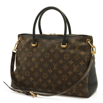 Louis Vuitton Monogram Pallas Tote 2-Way Shoulder Noir Black Gold — view 2