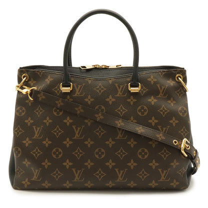 Louis Vuitton Monogram Pallas Tote 2-Way Shoulder Noir Black Gold