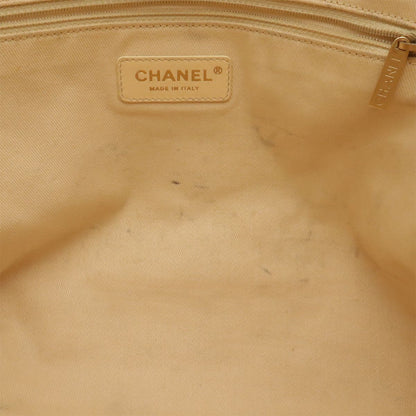 Chanel Deauville Line Tote MM Medium Chain Shoulder Bag White Gold Silver — view 7