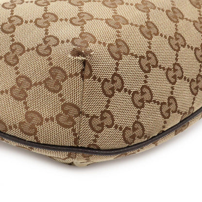 Gucci GG Canvas Sherry Line Shoulder Bag Crossbody Leather Khaki Beige Brown — view 3