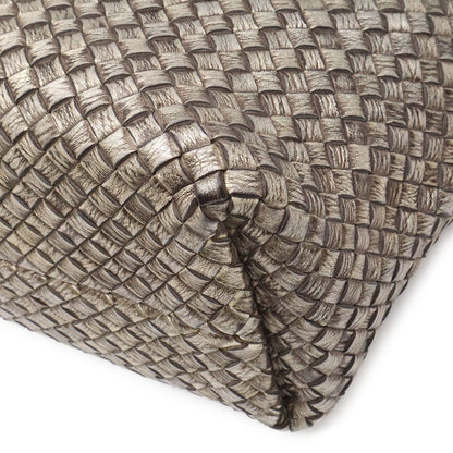 Bottega Veneta Ve Int Ciato Cabas PM Tote Metallic Leather Silver Gold — view 3