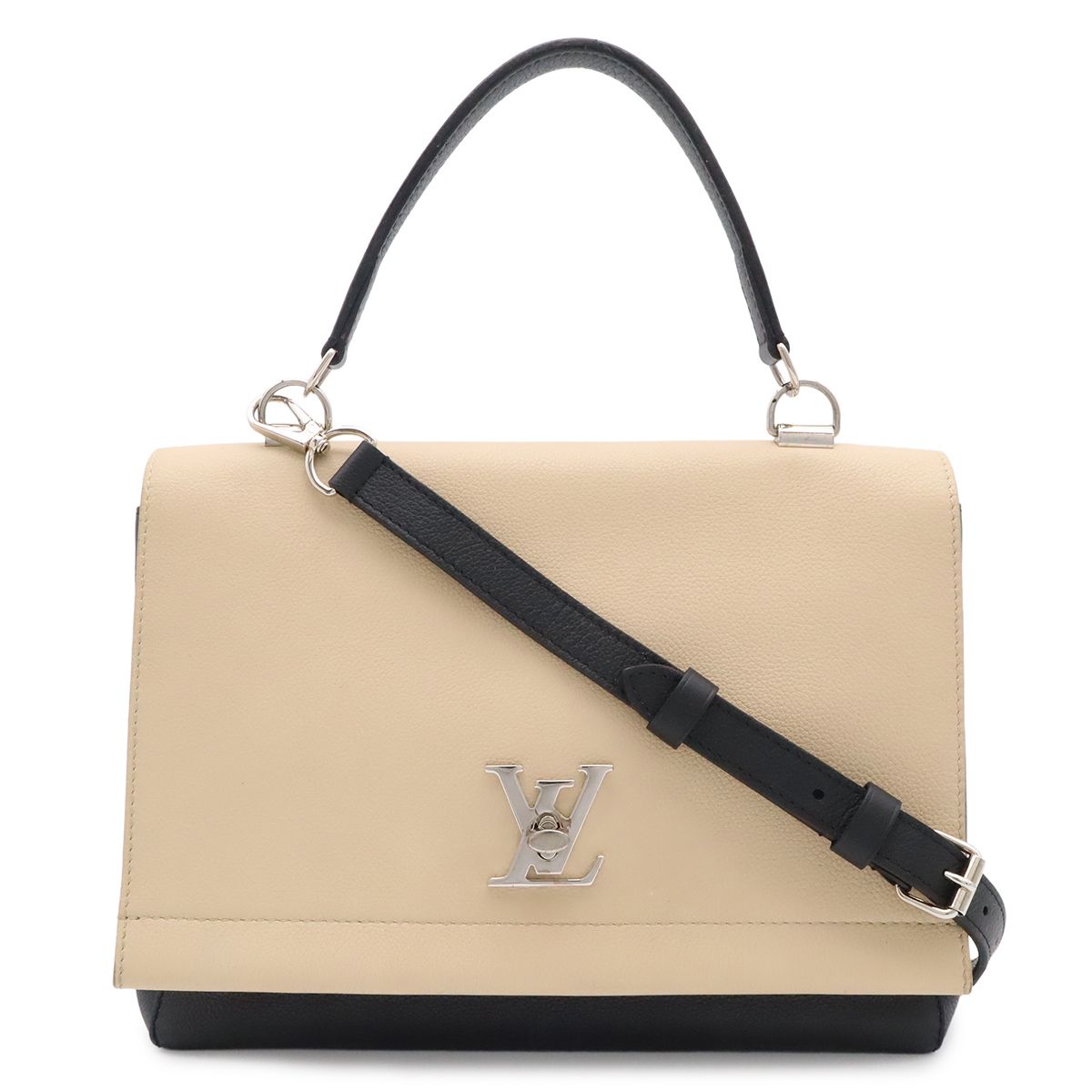 Louis Vuitton Lockme Cartable 2-Way Shoulder Bag Leather Vanille Noir Beige