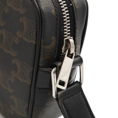Celine Triomphe Mini Messenger Shoulder Bag Pochette Crossbody Canvas Leather — view 6