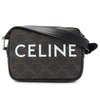 Celine Triomphe Mini Messenger Shoulder Bag Pochette Crossbody Canvas Leather