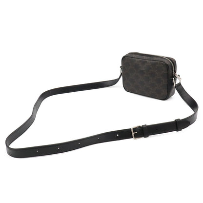Celine Triomphe Mini Messenger Shoulder Bag Pochette Crossbody Canvas Leather — view 2