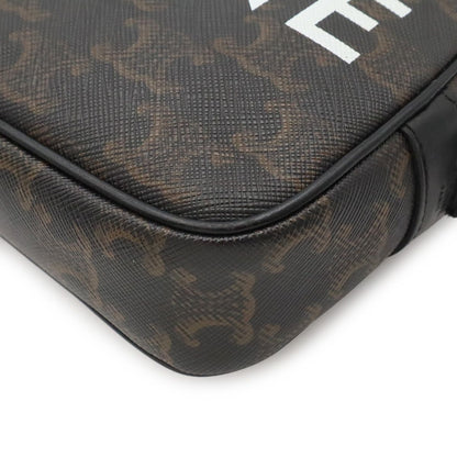 Celine Triomphe Mini Messenger Shoulder Bag Pochette Crossbody Canvas Leather — view 3