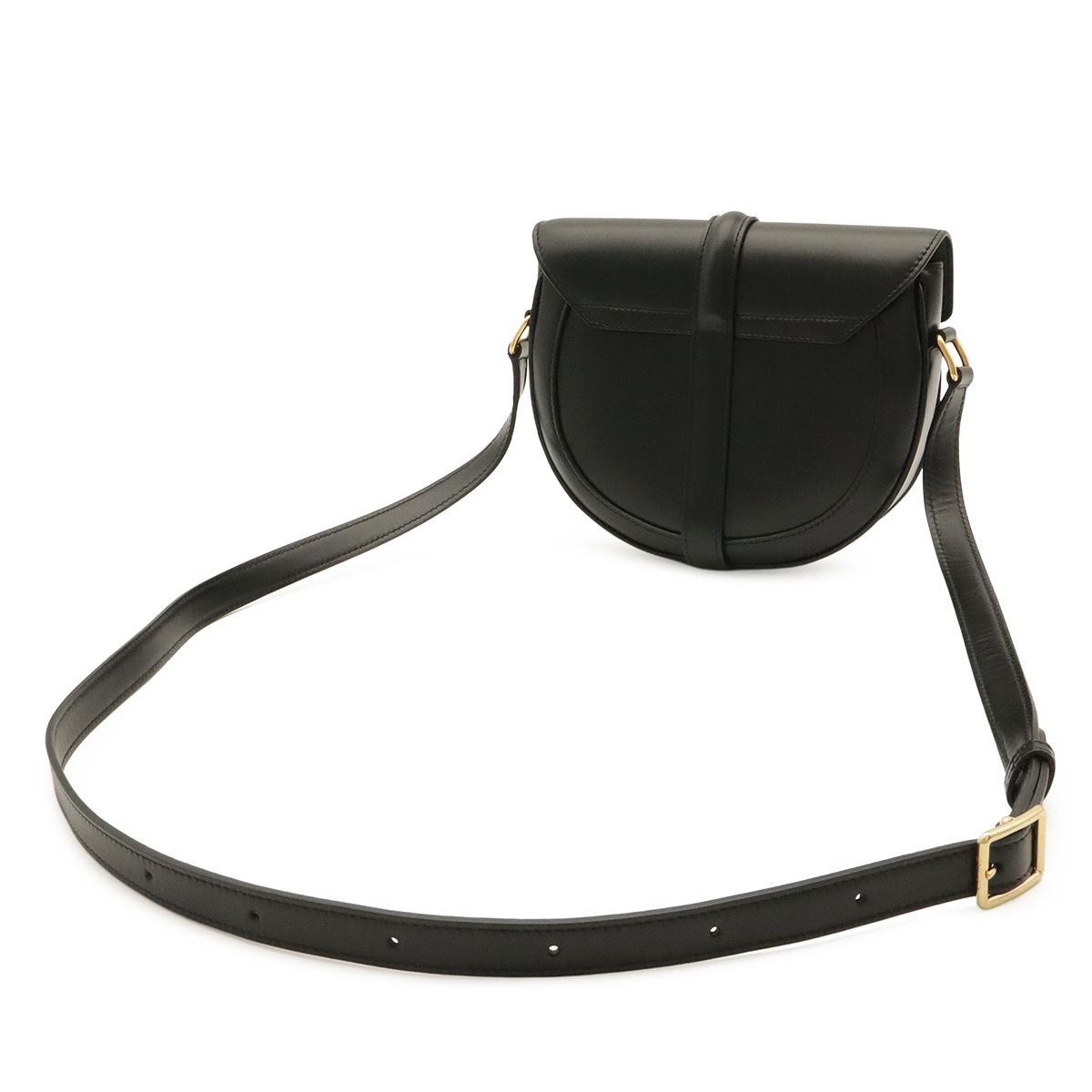 Celine Small Besace 16 Saise Shoulder Bag Pochette Crossbody Calfskin Black Gold — view 2
