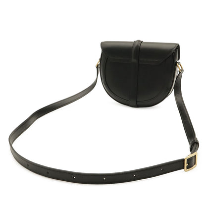 Celine Small Besace 16 Saise Shoulder Bag Pochette Crossbody Calfskin Black Gold — view 2