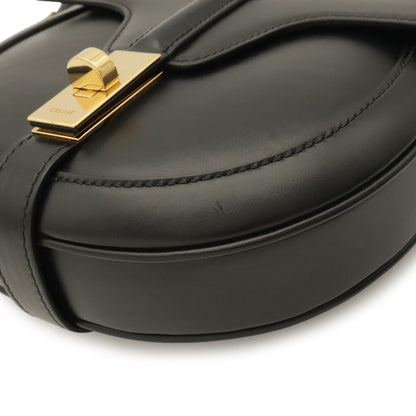 Celine Small Besace 16 Saise Shoulder Bag Pochette Crossbody Calfskin Black Gold — view 3