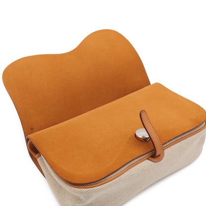 Hermes Sac Colorado PM Shoulder Bag Toile H Leather Ivory Brown — view 6