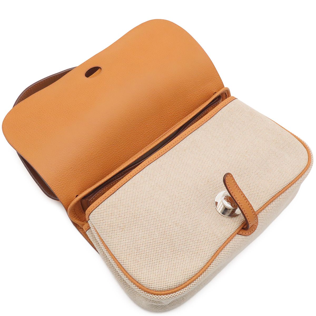 Hermes Sac Colorado PM Shoulder Bag Toile H Leather Ivory Brown — view 7