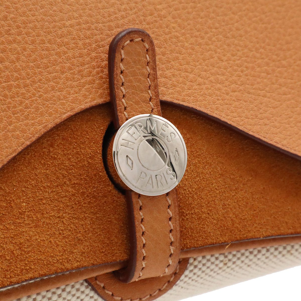 Hermes Sac Colorado PM Shoulder Bag Toile H Leather Ivory Brown — view 5
