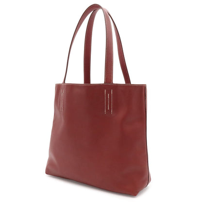 Hermes Double Sens 28 Tote Reversible Veau Sikkim Leather Rouge Ash — view 2