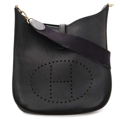 Hermes Evelyne I 1 GM Shoulder Bag Togo Leather Black Gold