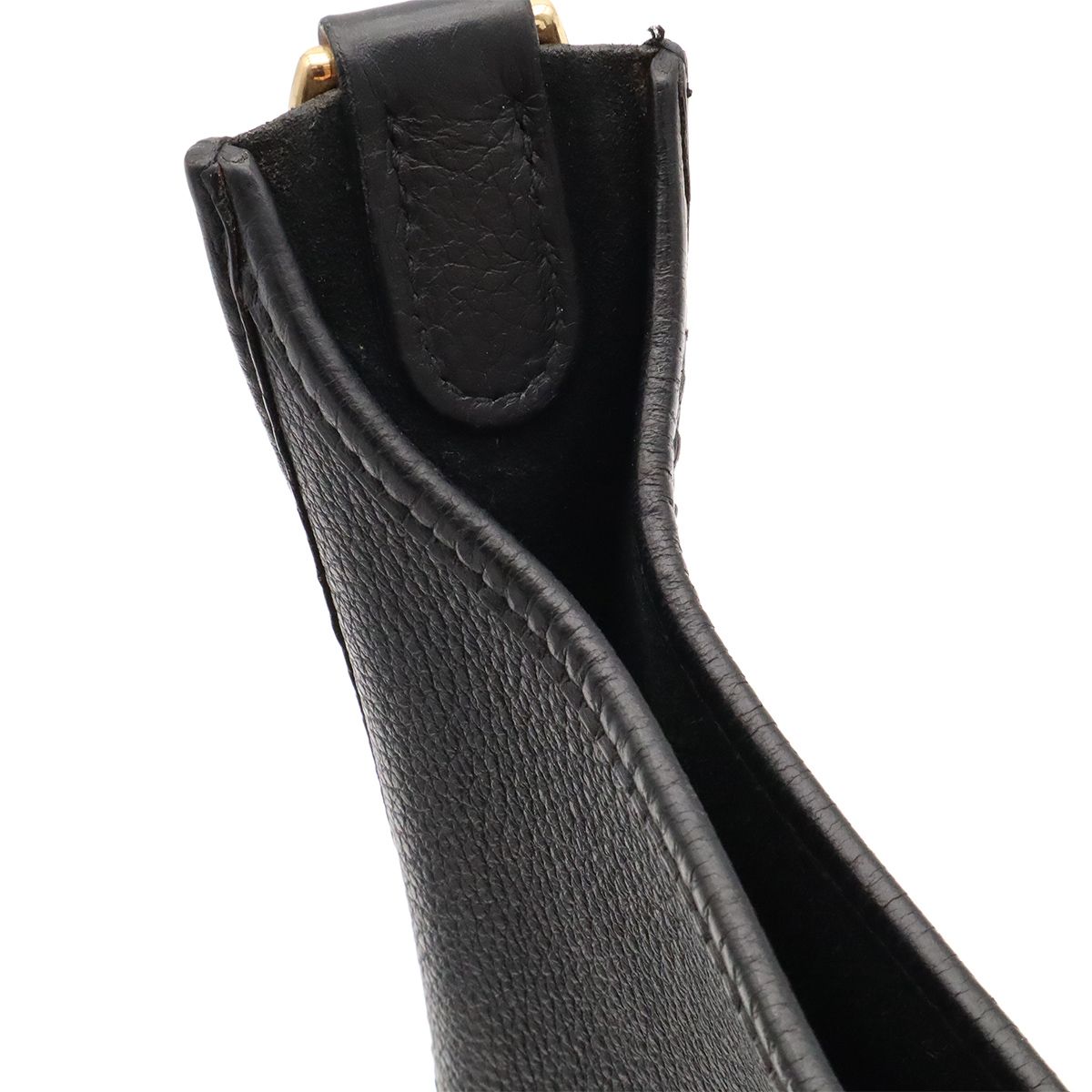 Hermes Evelyne I 1 GM Shoulder Bag Togo Leather Black Gold — view 7