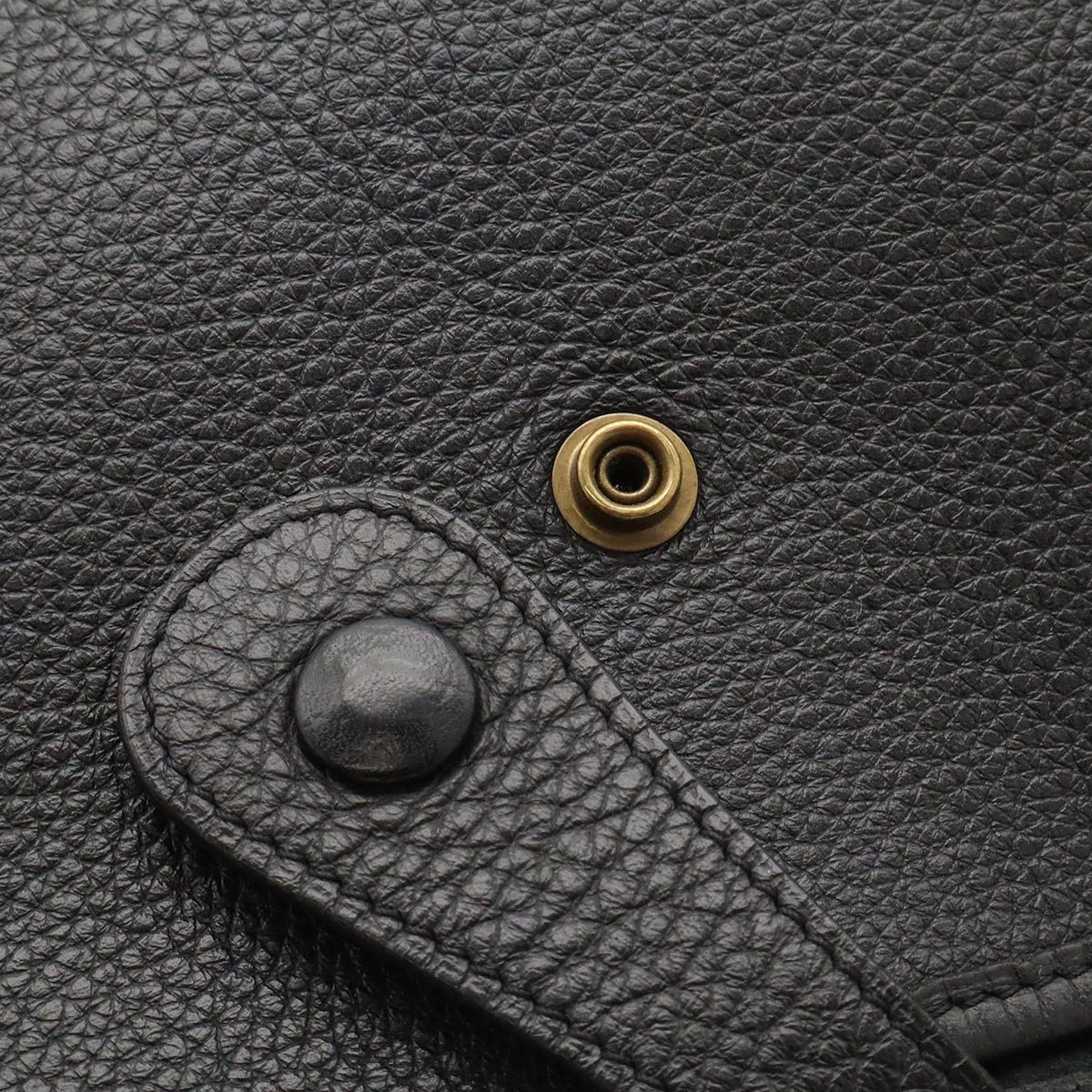 Hermes Evelyne I 1 GM Shoulder Bag Togo Leather Black Gold — view 5