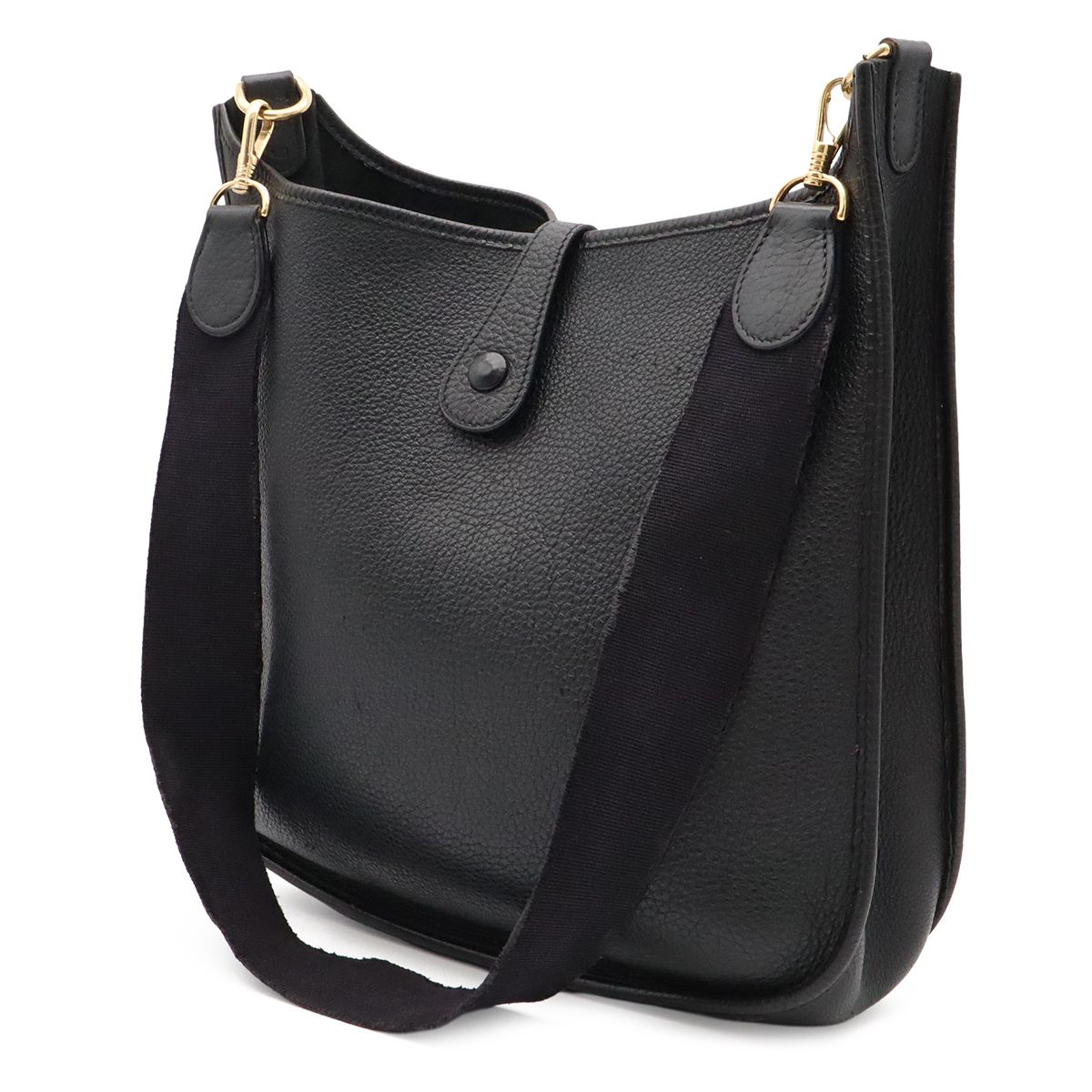 Hermes Evelyne I 1 GM Shoulder Bag Togo Leather Black Gold — view 2
