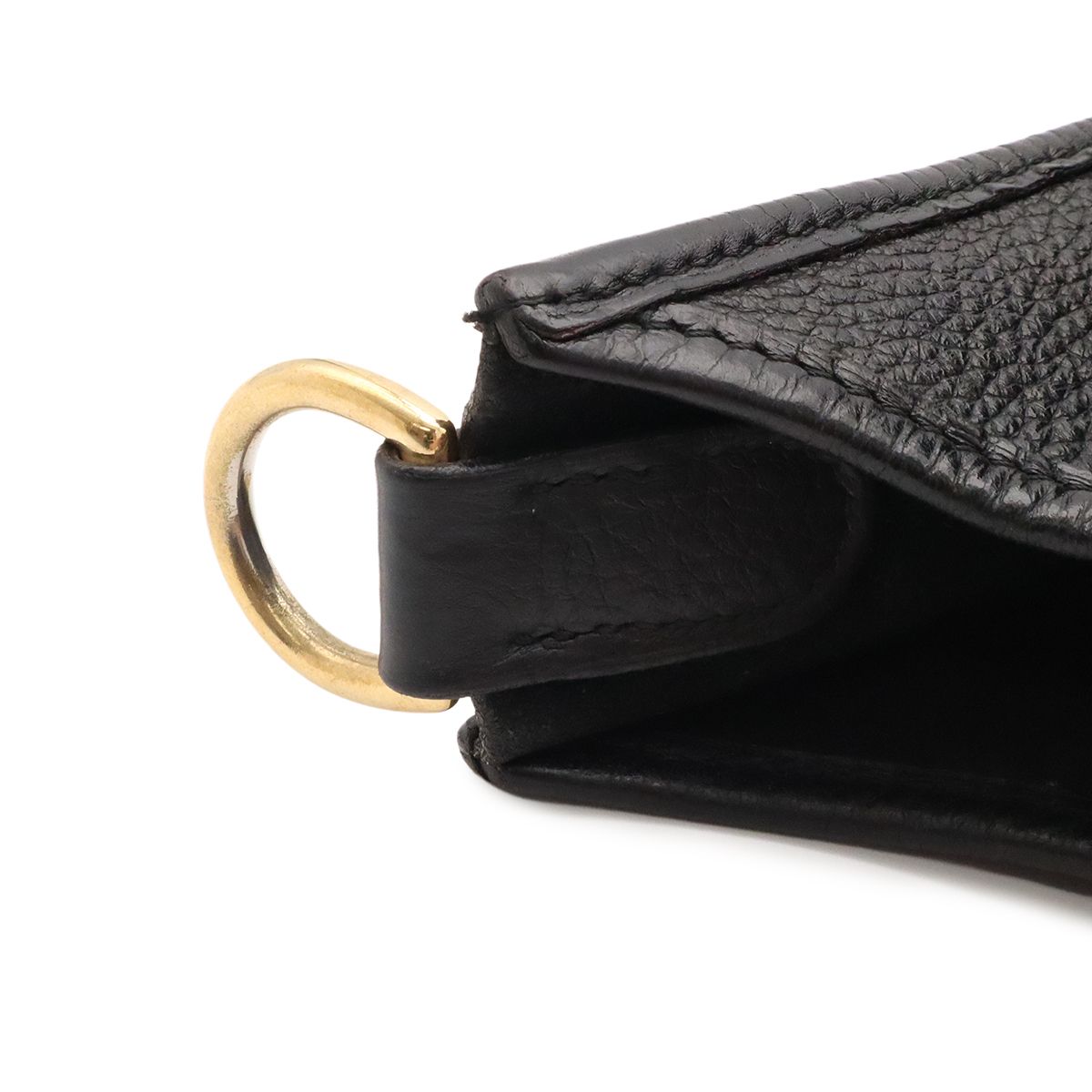 Hermes Evelyne I 1 GM Shoulder Bag Togo Leather Black Gold — view 6