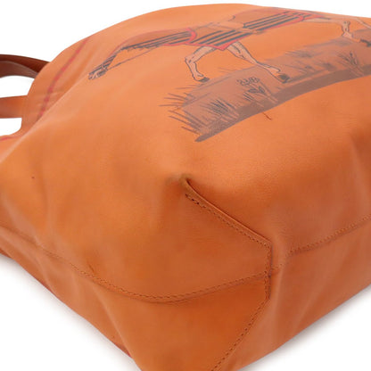 Hermes Double Sens 36 Tote Shoulder Bag Reversible Horse Pattern Veau Sikkim — view 3