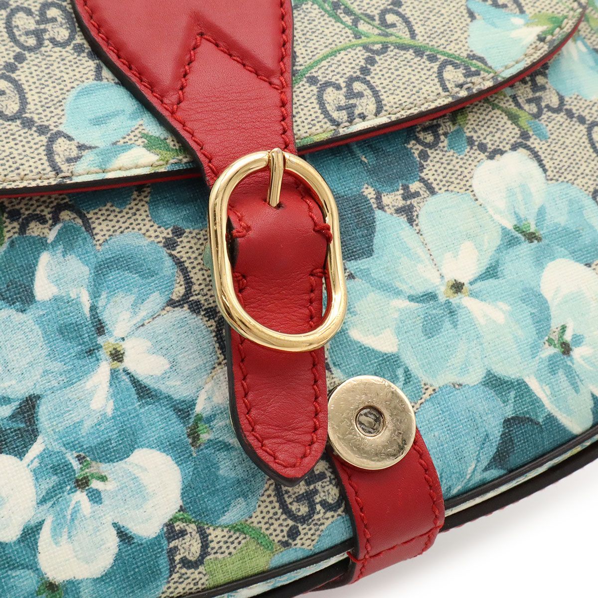 Gucci GG Blooms Supreme Shoulder Bag Pochette Crossbody Beige Blue Multicolor — view 5