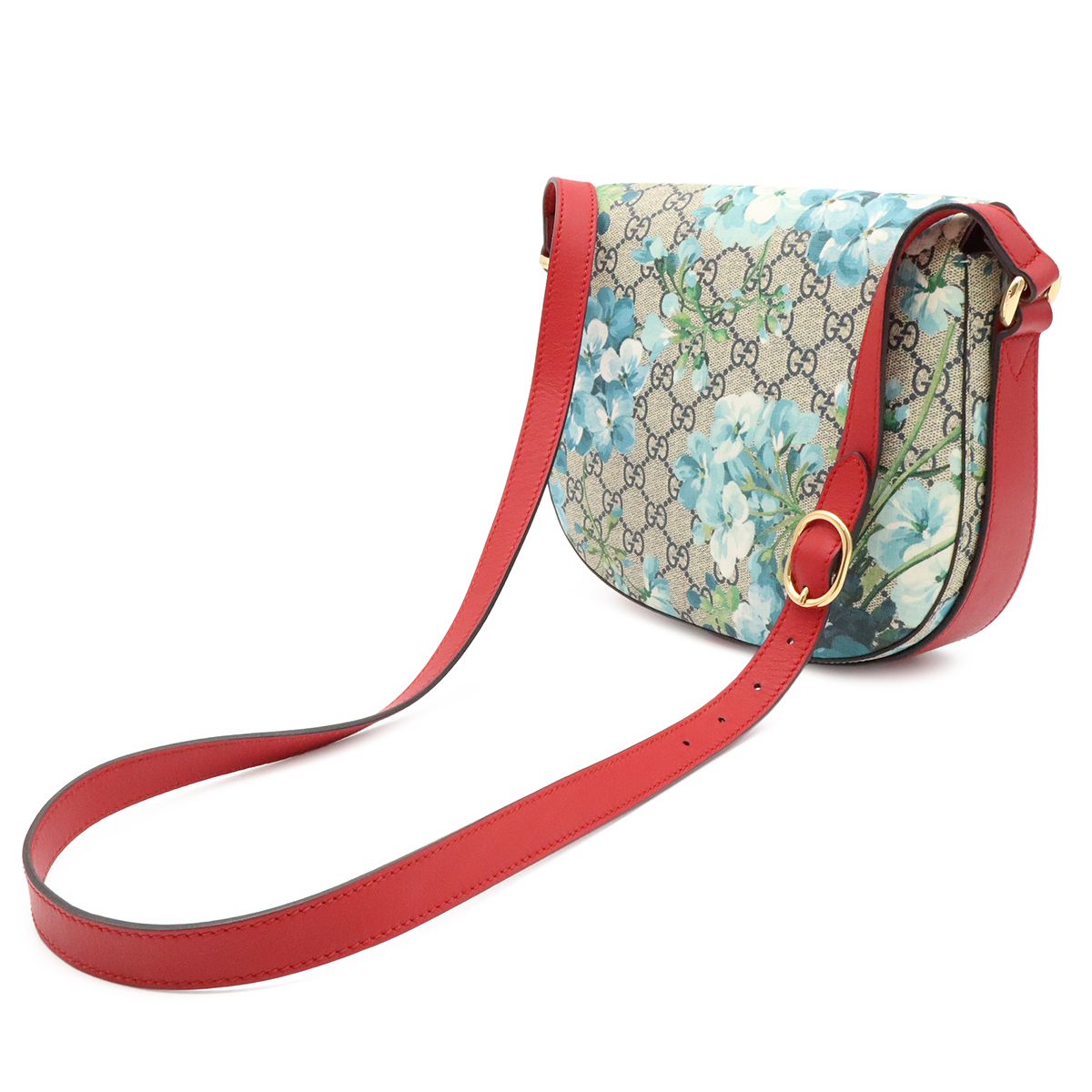 Gucci GG Blooms Supreme Shoulder Bag Pochette Crossbody Beige Blue Multicolor — view 2
