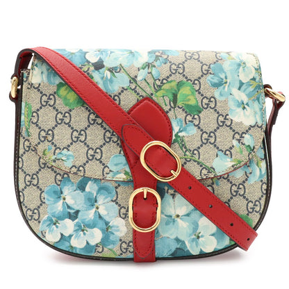 Gucci GG Blooms Supreme Shoulder Bag Pochette Crossbody Beige Blue Multicolor