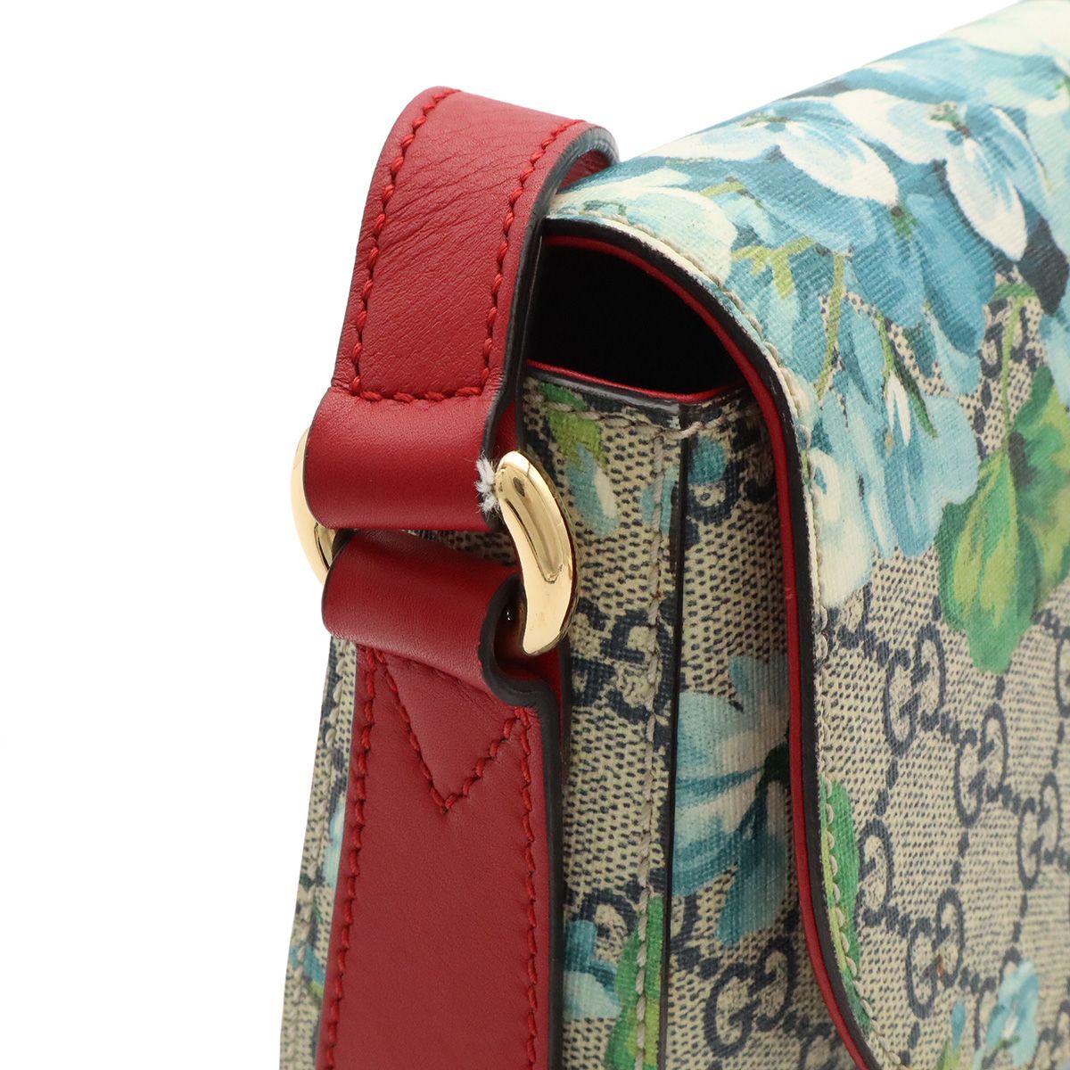 Gucci GG Blooms Supreme Shoulder Bag Pochette Crossbody Beige Blue Multicolor — view 6