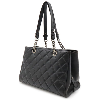 Chanel Boy Quilted CC Logo Chain Shoulder Bag Tote Leather Black — view 2