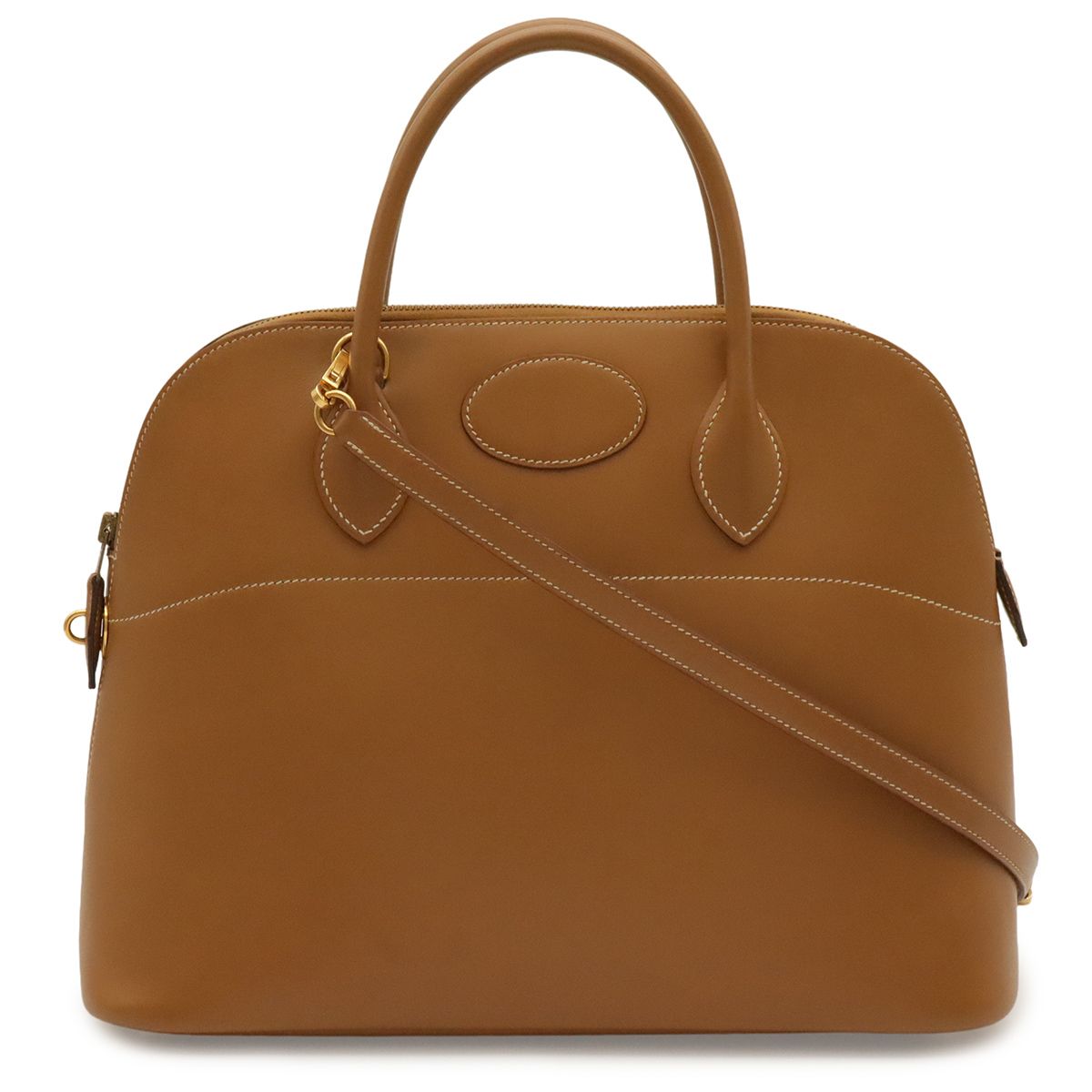 Hermes Bolide 35 2-Way Shoulder Bag Leather Brown Gold